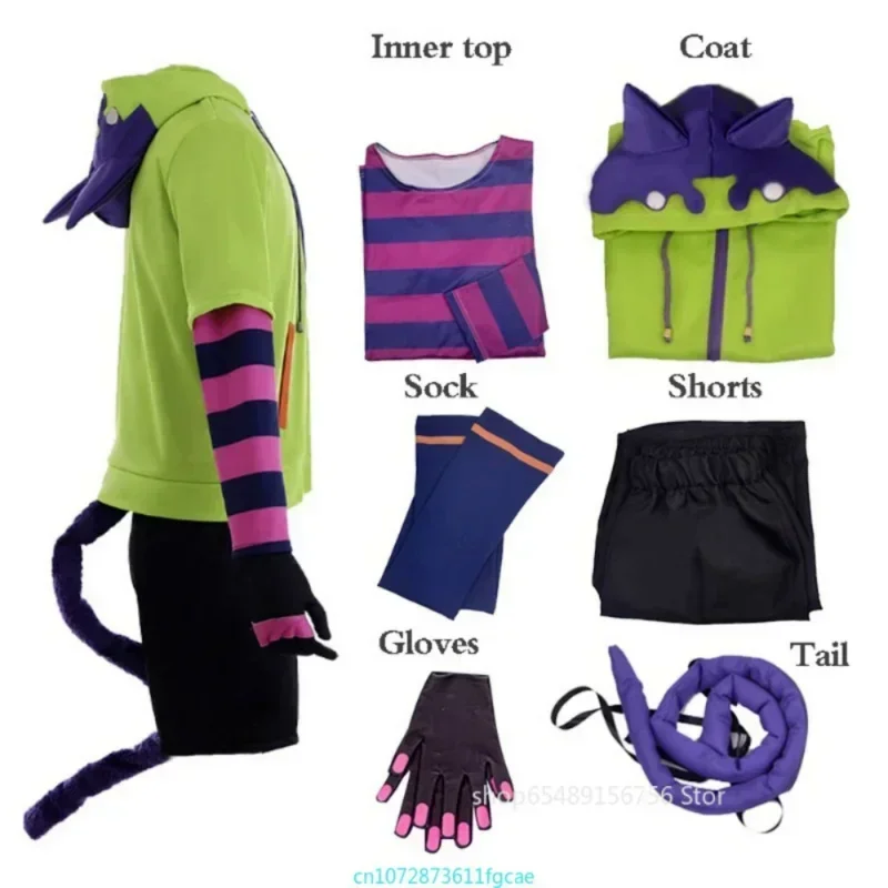 Anime Sk8 De Infinity Miya Chinen Capuchon Cosplay Kostuum   die Jasje Staart Sok Handschoenen Outfits Halloween Costume 2025