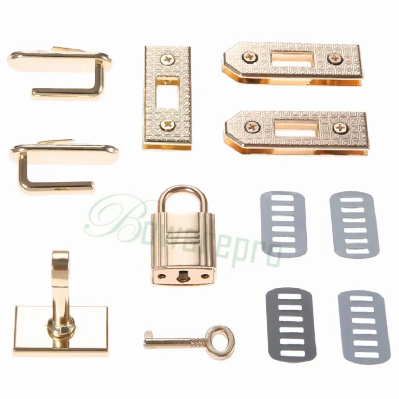 1Set(7Pcs) Bag Buckle Metal Lock Button Clasp Lock Turn Twist Lock Hardware for Handbag Shoulder Bags Purse Luggage DIY Handmade