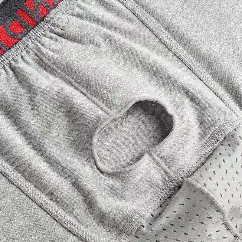 Men's Underwear Cotton Boxer Shorts Bullet Separation Varicocele Scrotum Pocket Four Corners Testicle-raising Sexy Briefs