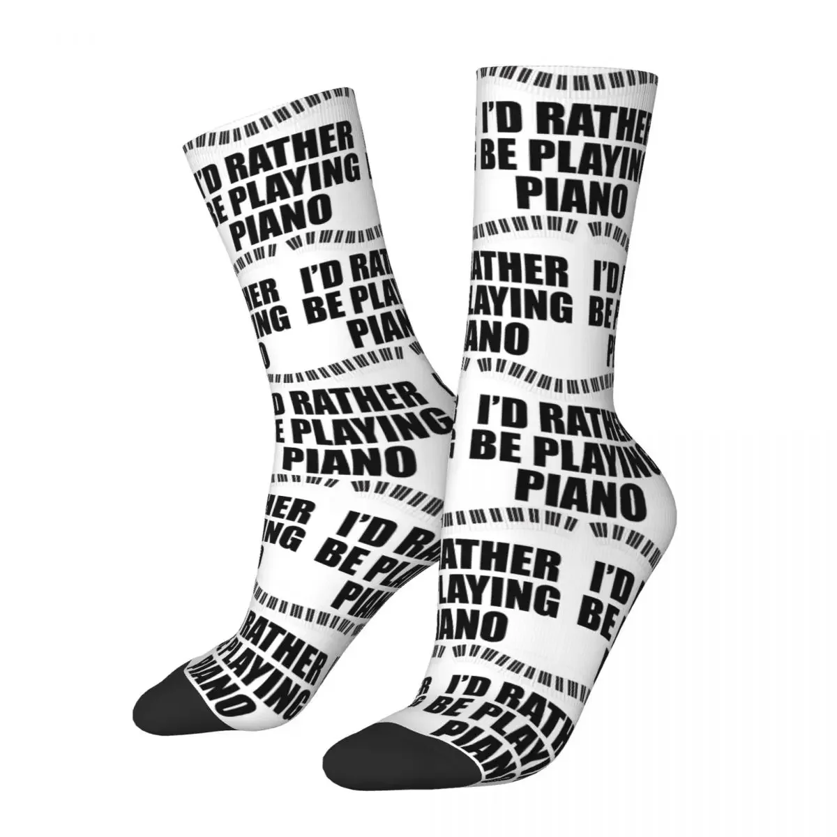 

I'd Rather Be Playing Piano Socks Harajuku Super Soft Stockings All Season Long Socks Accessories for Unisex Gifts