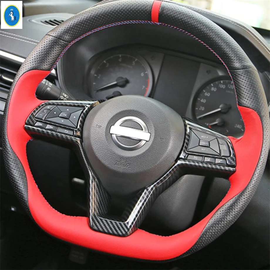 Air AC Vent Outlet / Gear Shift Knob / Steering Wheel Cover Trim For Nissan Sentra / Sylphy 2020 - 2024 Carbon Fiber Accessories