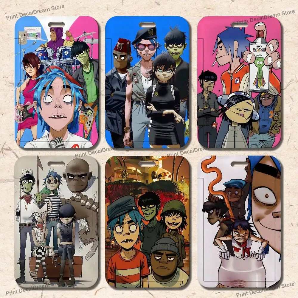 

Band G-Gorillaz Art Card Holder Lanyard Camera Neck Strap Credit Card Case ID Badge Credentials Protection