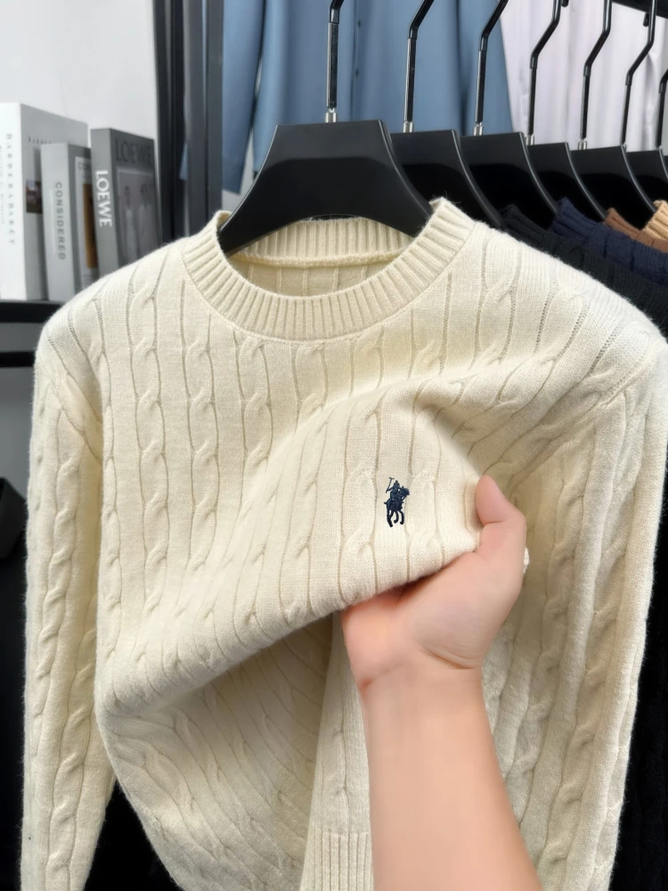 

Designer Brand Pony Embroidery Fashion Sweater Men Classic Paul Fashion Jacquard Autumn/Winter Round Neck Warm Knitted Pullover