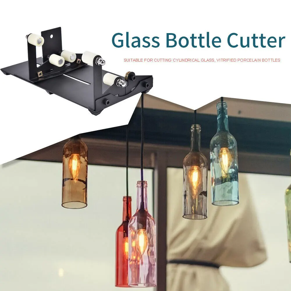 19Pcs Glass Bottle Cutter Tool Square Round Wine Beer Glass Sculptures Cutter Machine for Beer Glass Cutting Bottles Holder DIY