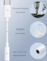 1 adaptateur audio USB-C vers 3,5 mm pour casque - Compatible HiFi avec Apple iPhone 17 16 15 Samsung Type C vers prise jack 4