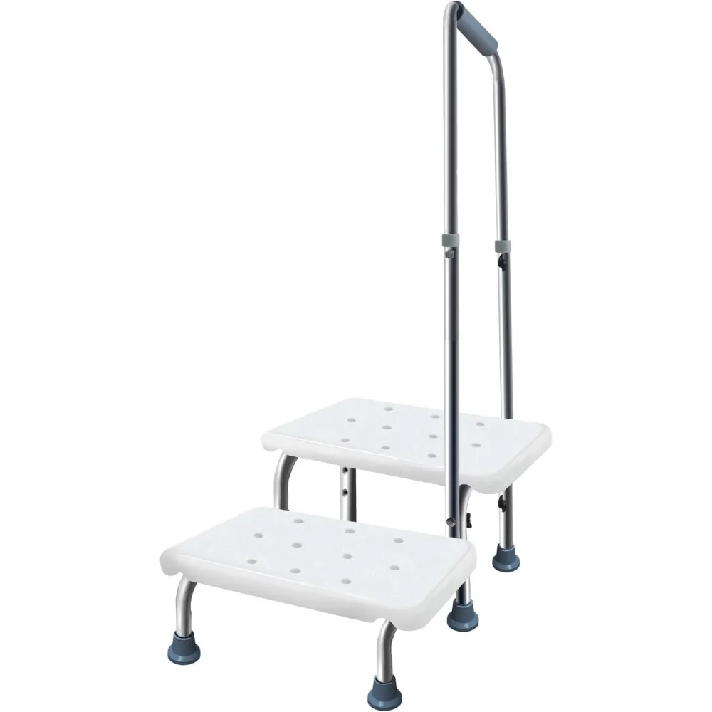 

Step Stool with Handle and Non-Skid Platform, Heavy Duty 2 Steps Medical Foot Stool for Adult, Handicap Holds up to 350 lbs