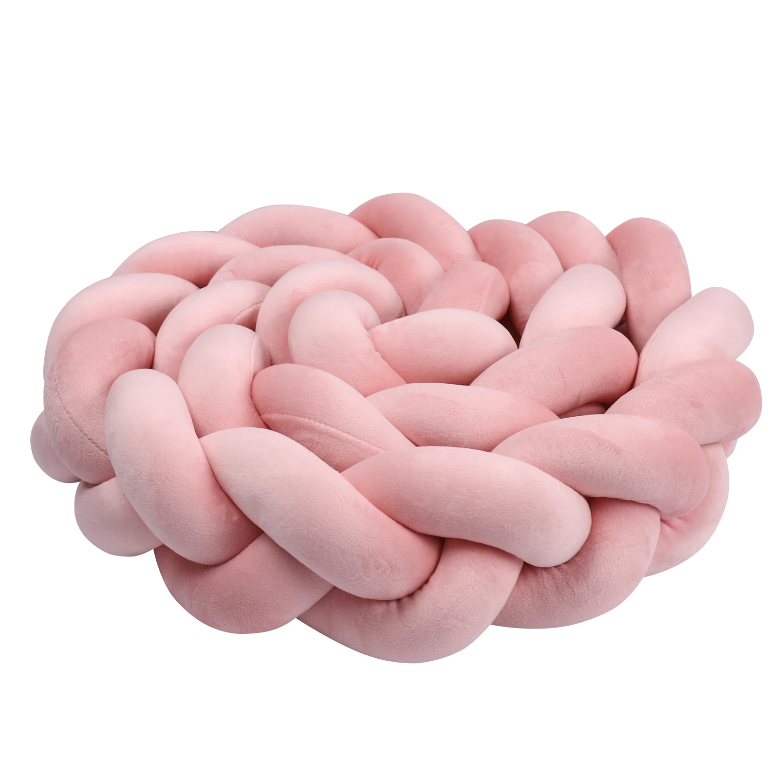  1M/2M/3M/4M Knoten Geflecht Baby Bett Stoßstange Infant Wiege Schutz plüsch Kissen Kissen Krippe Anti-kollision Zimmer Dekor – Detail 7