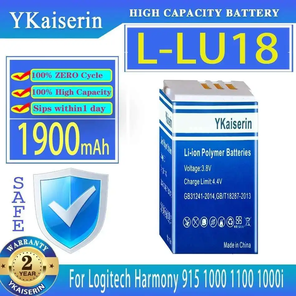 

Аккумулятор 1900 мАч для Logitech Harmony 915 1000 1100 1000I L-LU18 LU18 L52B C-LR65 C-RL65 с пультом дистанционного управления