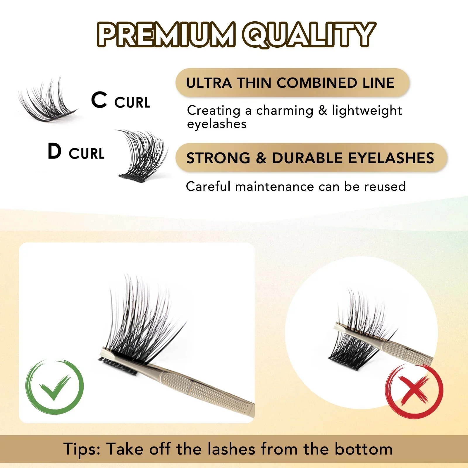 Gollee 168PCS Cluster Lashes Kit 2 in 1 Adhere and Seal Cluster Lashes Adhesive DIY Segment Lashes Cluster Extension Glue Kit