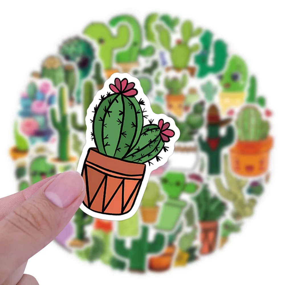 

55/110PCS Cartoon Cactus Funny Meme Sticker Cute Decoration DIY Refrigerator Scooter Mobile Case Waterproof Sticker Decal
