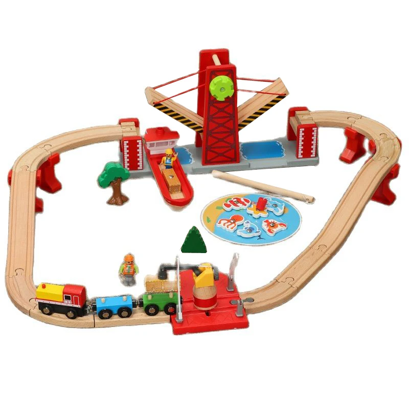 

Ocean Transport Track Set, Assembly Accessories, Play Scene, Children's Toys Compatible With Trains And Wooden Tracks PD34