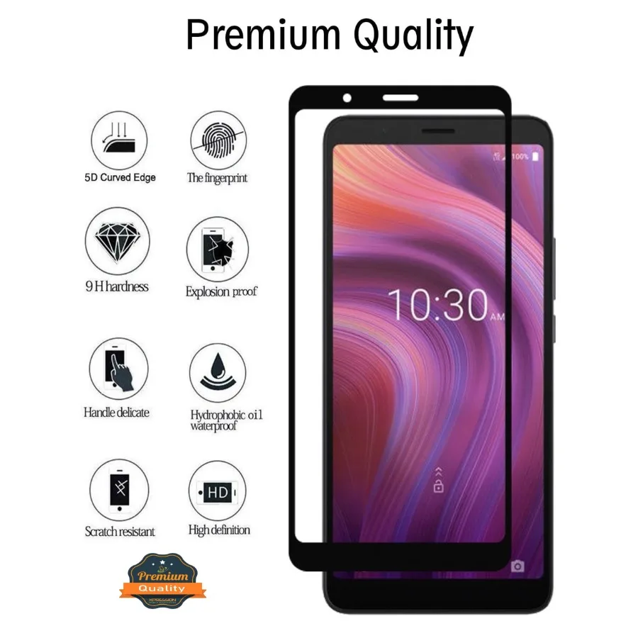 

For Cricket Dream 5G Screen Protector Full Cover Tempered Glass [Edge to Edge Coverage] Full Protection Tempered Glass Cover, X