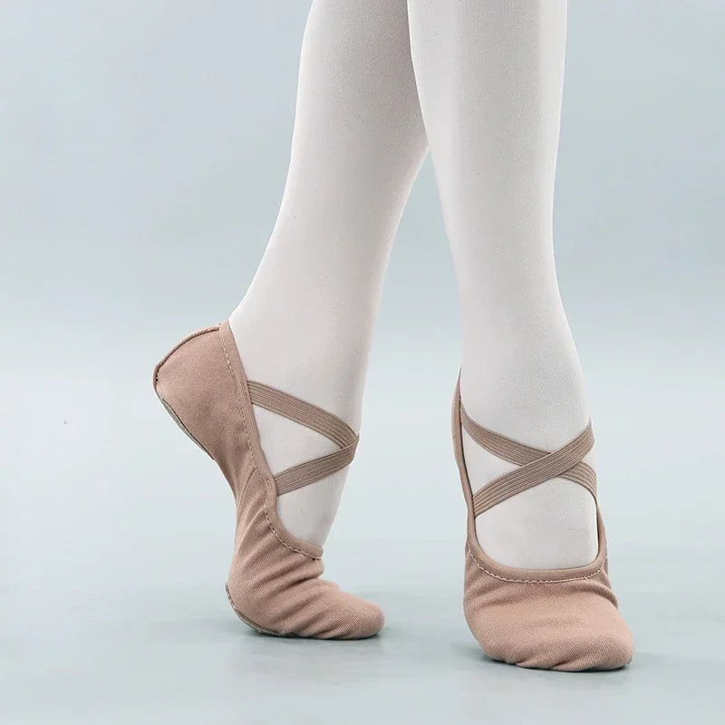 Elastic Cloth Dance Training Adult Women Girl MenCow Suede Shoe Soft Sole Ballet Children's Dancing Shoes Wholesale