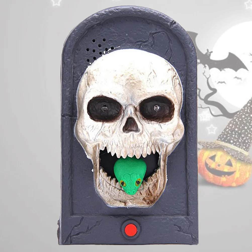 

1Pcs Halloween Doorbell Spooky Skull Witch Glowing Design Scary Ring Doorbell Haunted House Decor Halloween Party Light Up