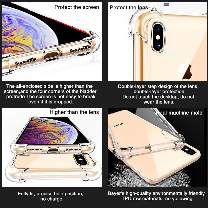 Luxury Clear Shockproof Phone Case For iPhone X Xr Xs Max Case 11 12 13 14 Pro Max 8 7 6s Plus SE 2020 Silicone Back Cover image 5