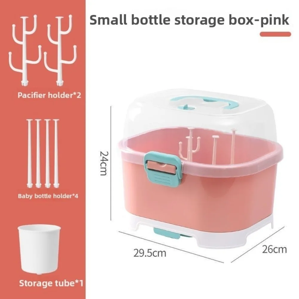 

With Cover Baby Bottle Drying Rack Samll/large with Stand Nursing Bottle Storage Box Dustproof Detachable Baby Bottle Organizer