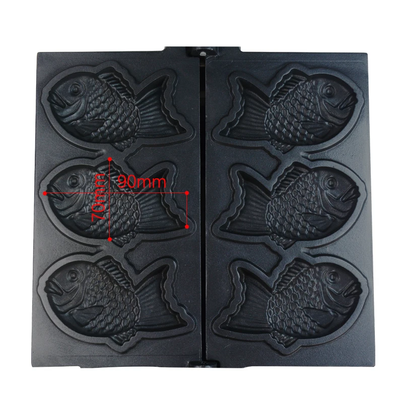 Electric 3Pcs Fish Shape Waffle Maker Taiyaki Janapese Machine For Acer Barquillos Fish Stainless Steel Waffle Maker Commercial