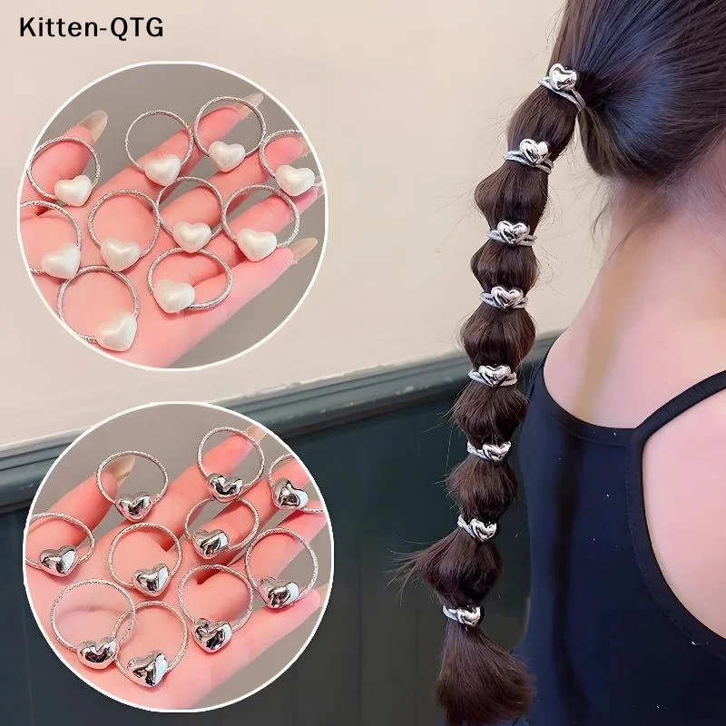 Girls Hair Bands  Heart Shaped Elastic Ponytail Holders Stretchy for Casual Wear and Special Events