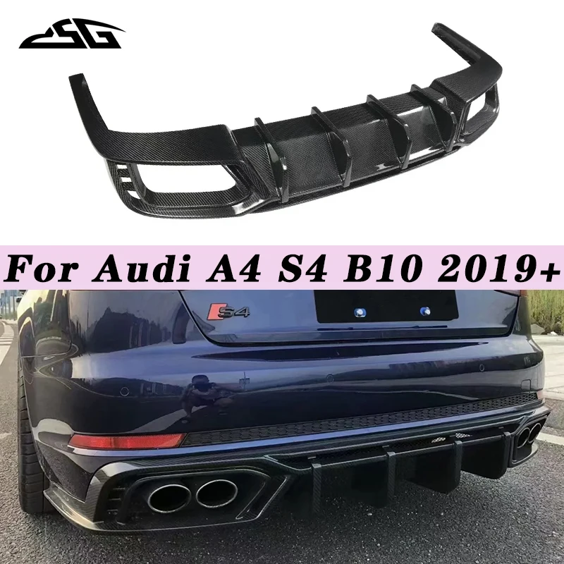 

Car Rear Lip Splitter Apron Guard Spoiler For Audi A4 S4 B10 2019+ Dry Carbon Fiber Rear Bumper Lip Diffuser Body Kit