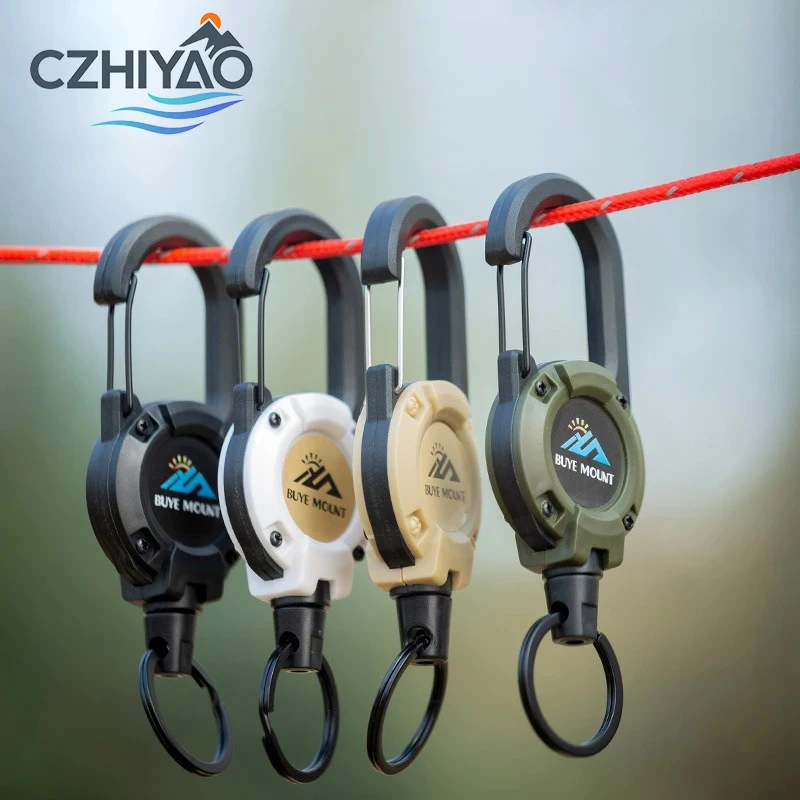 

1/2PC Heavy Duty Multi-Function Keychain - Scalable Mountaineering Clip With Stainless Steel Rope For BadgesOutdoor Gear