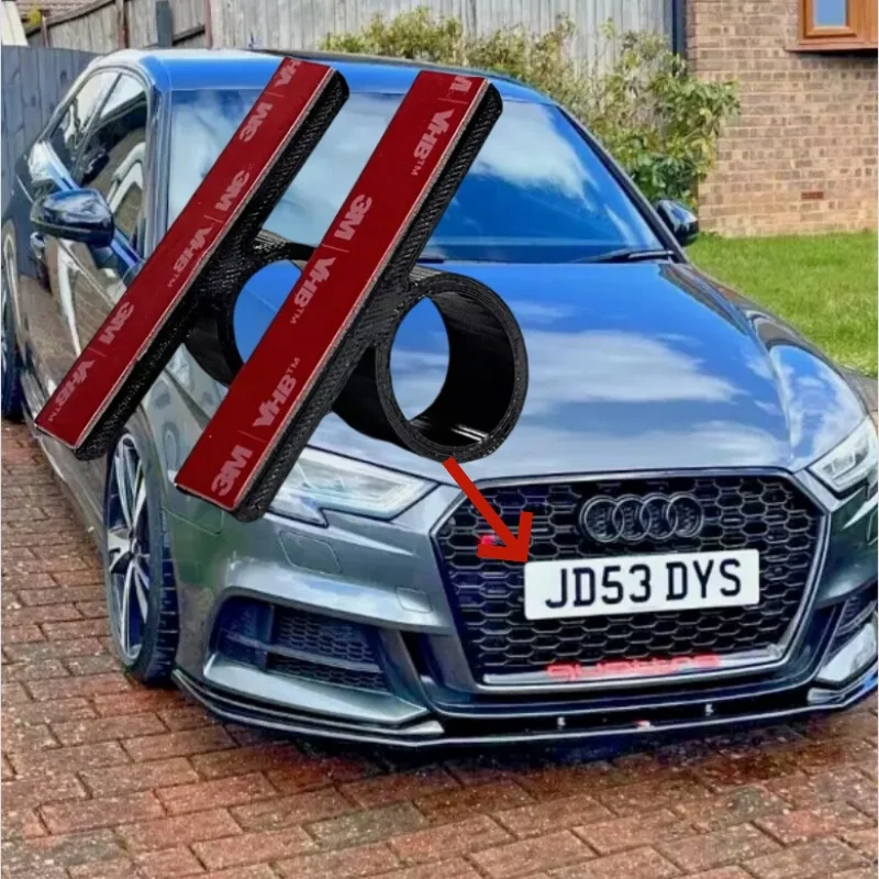 

2PCS/Set Car Number Plate Clips Holders Kits For Audi Honeycomb Grills Car Accessories Automobiles Exterior Part