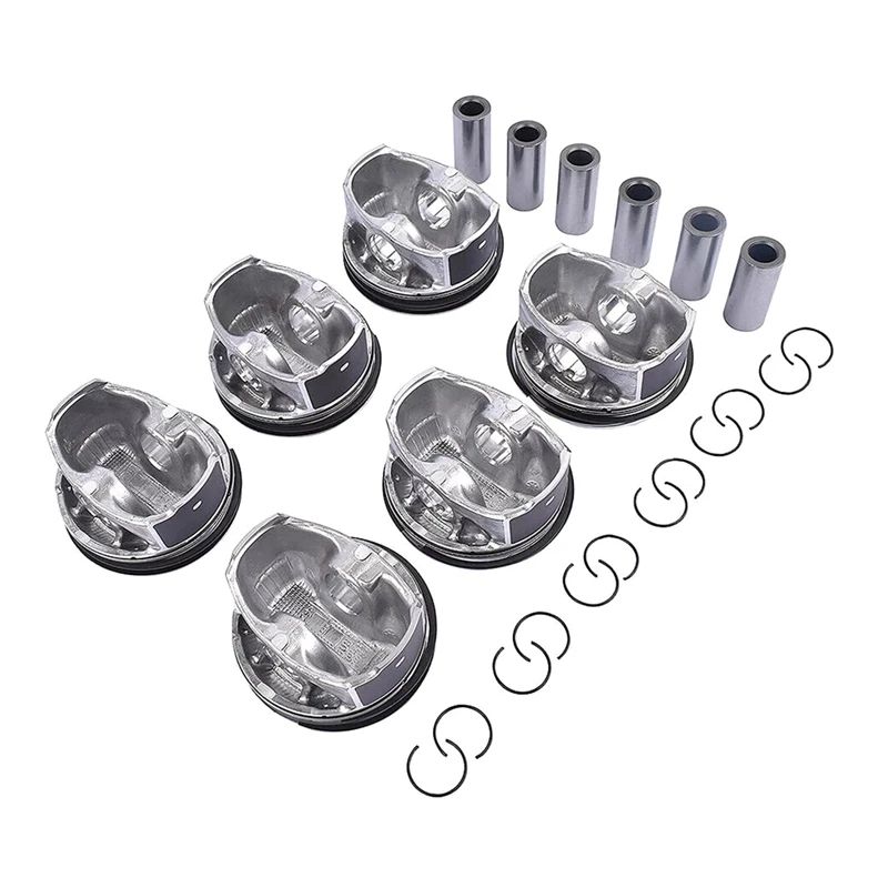 6Pcs Piston For Land Rover Range Rover Sport L494 L560 Discovery LR4 LR5 L319 L462 3.0T V6 ,AJ126 LR041639 LR062617