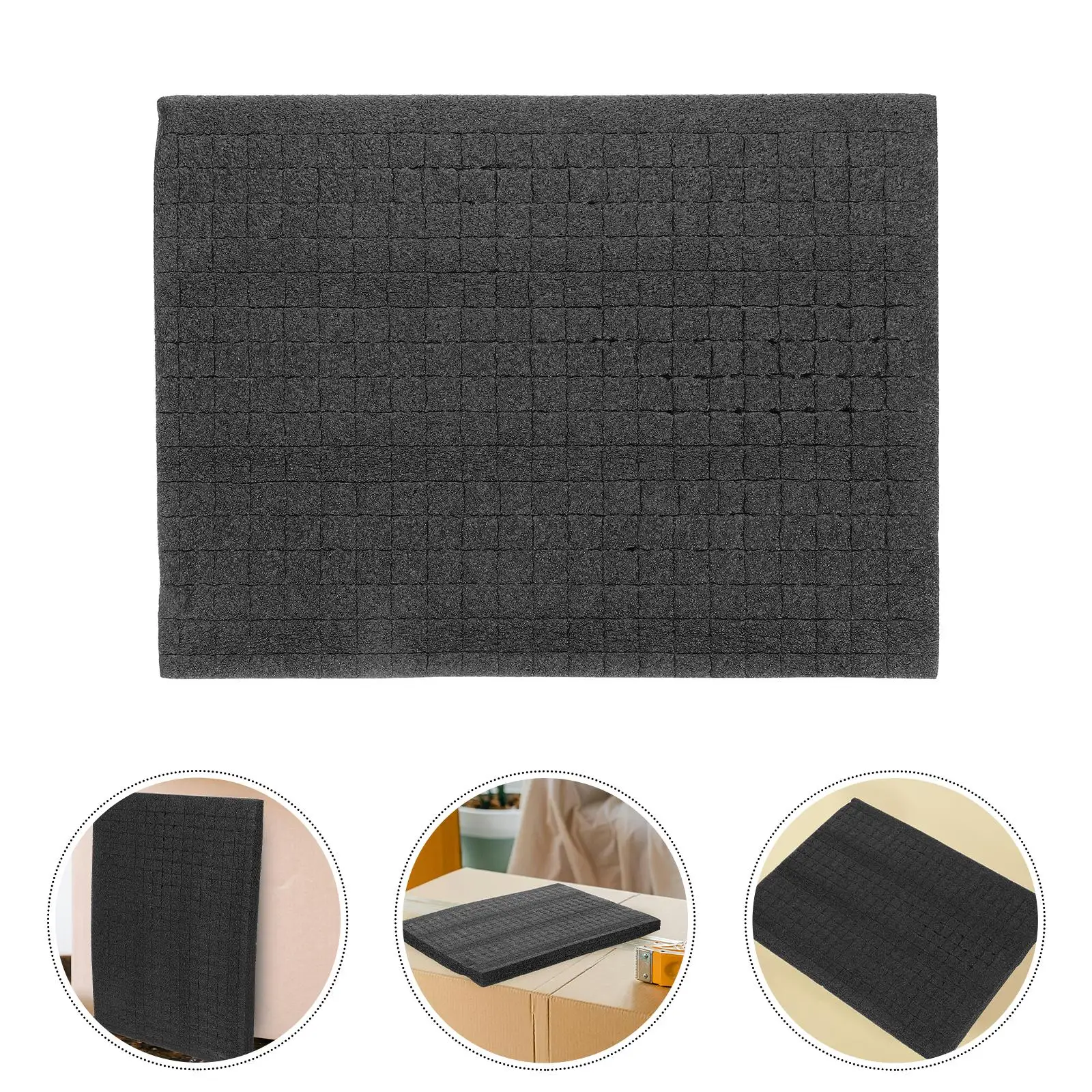 Caja de herramientas de rejilla de algodón perlado negro, revestimientos de bandeja ganizer de espuma, almohadillas de protección, tablero de espuma de embalaje, forro de esponja para