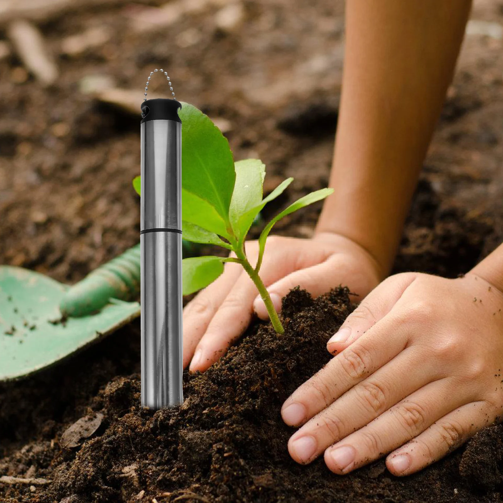 

Planting Transplant Tool Digger Sowing Spreader Garden Bulb Planter Silver Multifunctional Portable Universal Hole for Home