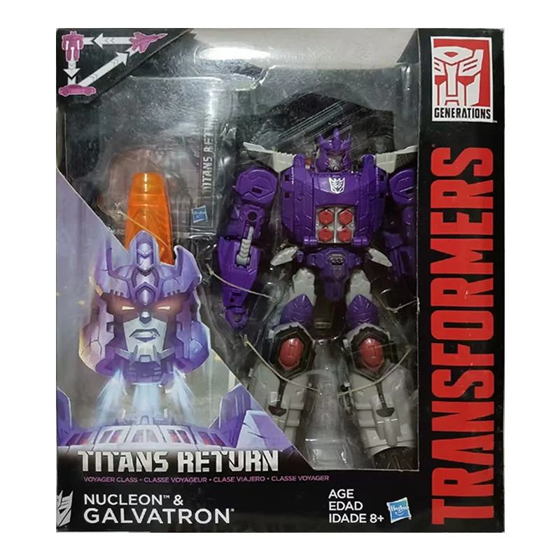 Hasbro Transformers Titans Return Nucleon & Galvatron 18Cm Voyager Class Anime Original Action Figure Model Toy Gift Collection