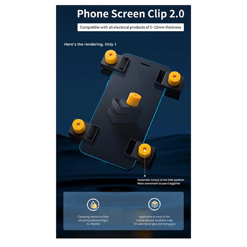 ABKO-Clip de pantalla de teléfono ajustable, abrazadera de pantalla LCD de vidrio trasero, herramienta de reparación Universal para teléfono y tableta