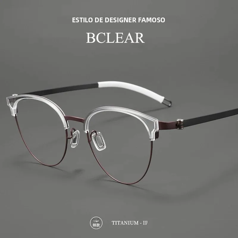 bclear-ヴィンテージチタンナイロンメガネフレーム超軽量デンマーク高品質アイウェア男性女性ブランドデザイン眉毛スタイル