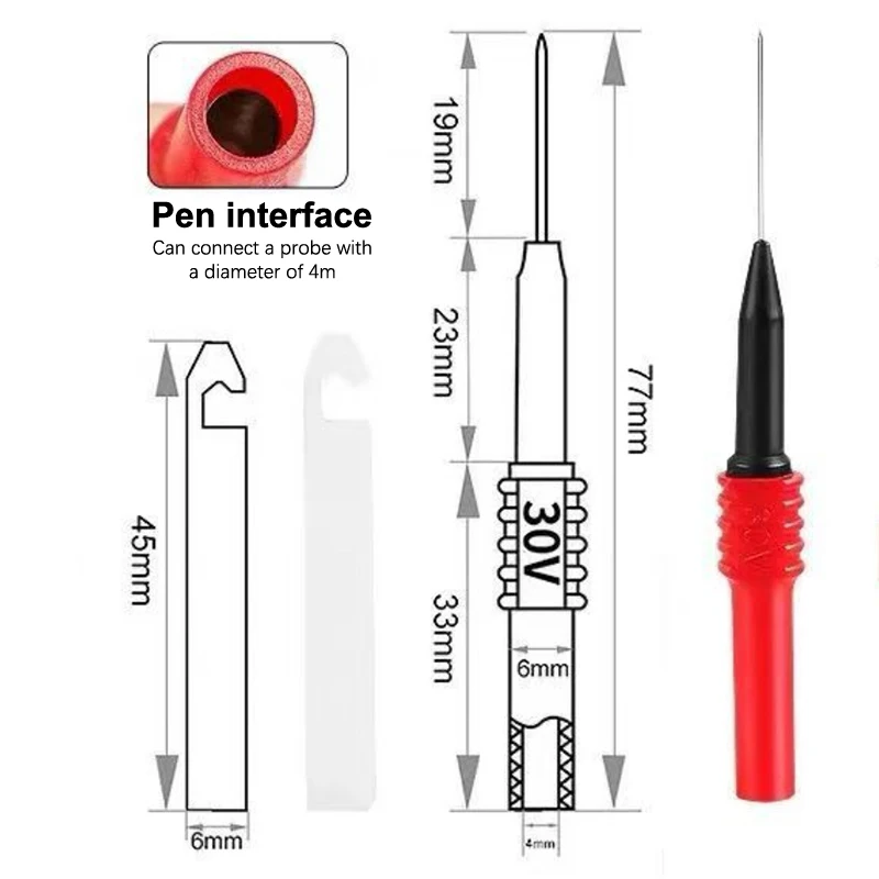1/5Pcs Portable Egine Diagnostic Oscilloscope for Auto Electrician; Multimeter Test Probe Needle; Back Pin Banana Plug