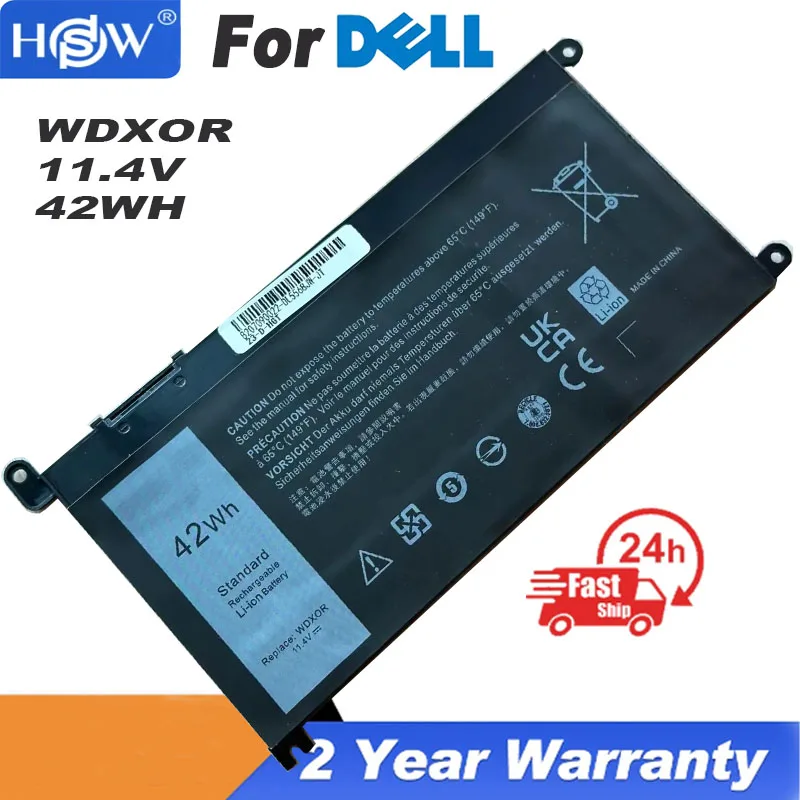 

Laptop Battery WDXOR 42Wh 11.4V For DELL Inspiron 13 5000 5368 15-7560 15 5538 13 7368 15 5567 15 5568 15 7000 P61F T2JX4 3CRH3