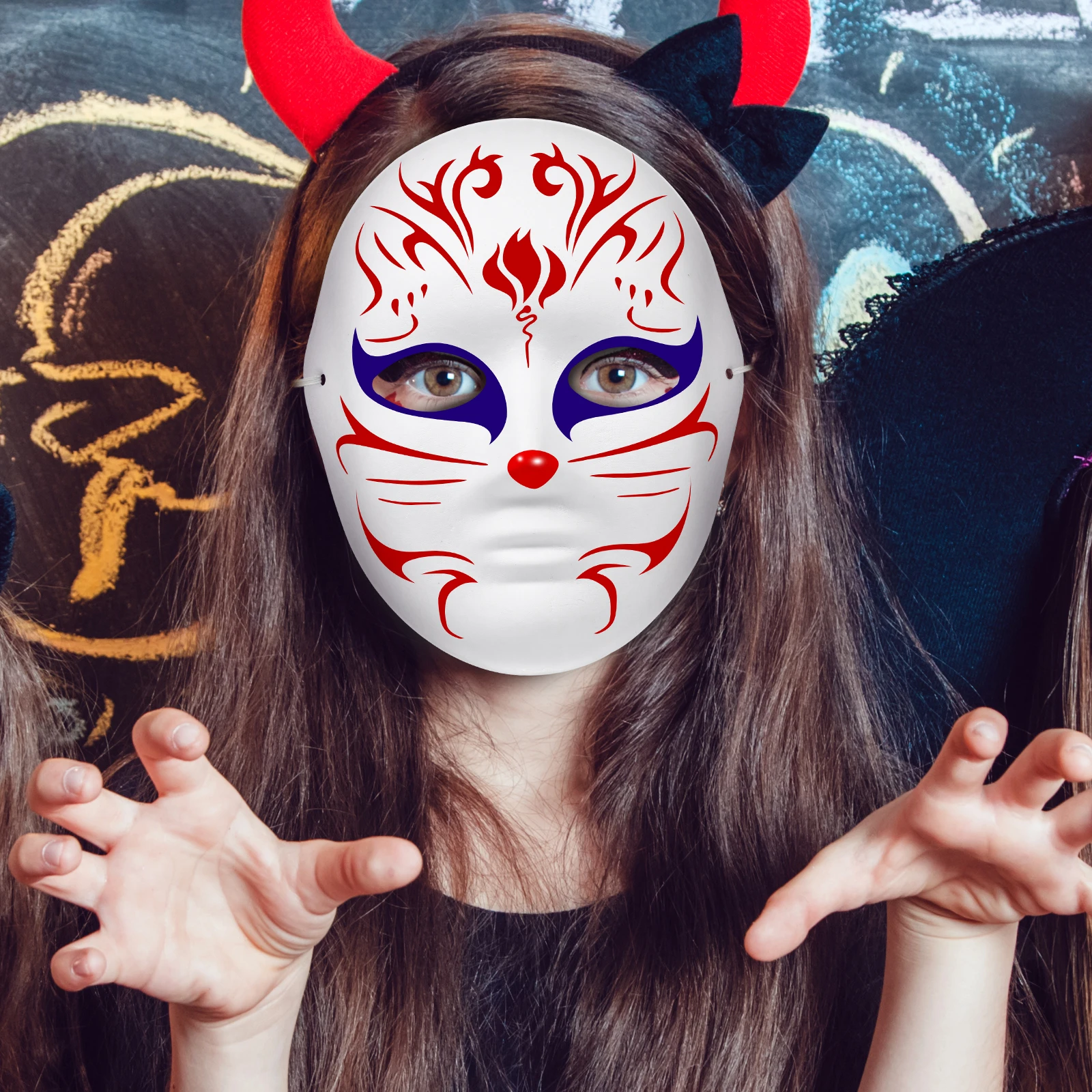 

12 Pcs Hand Painted Mask Blank Painting Adult Halloween Masks Black Eye Ordinary Holiday Party Male Bulk Anonymous