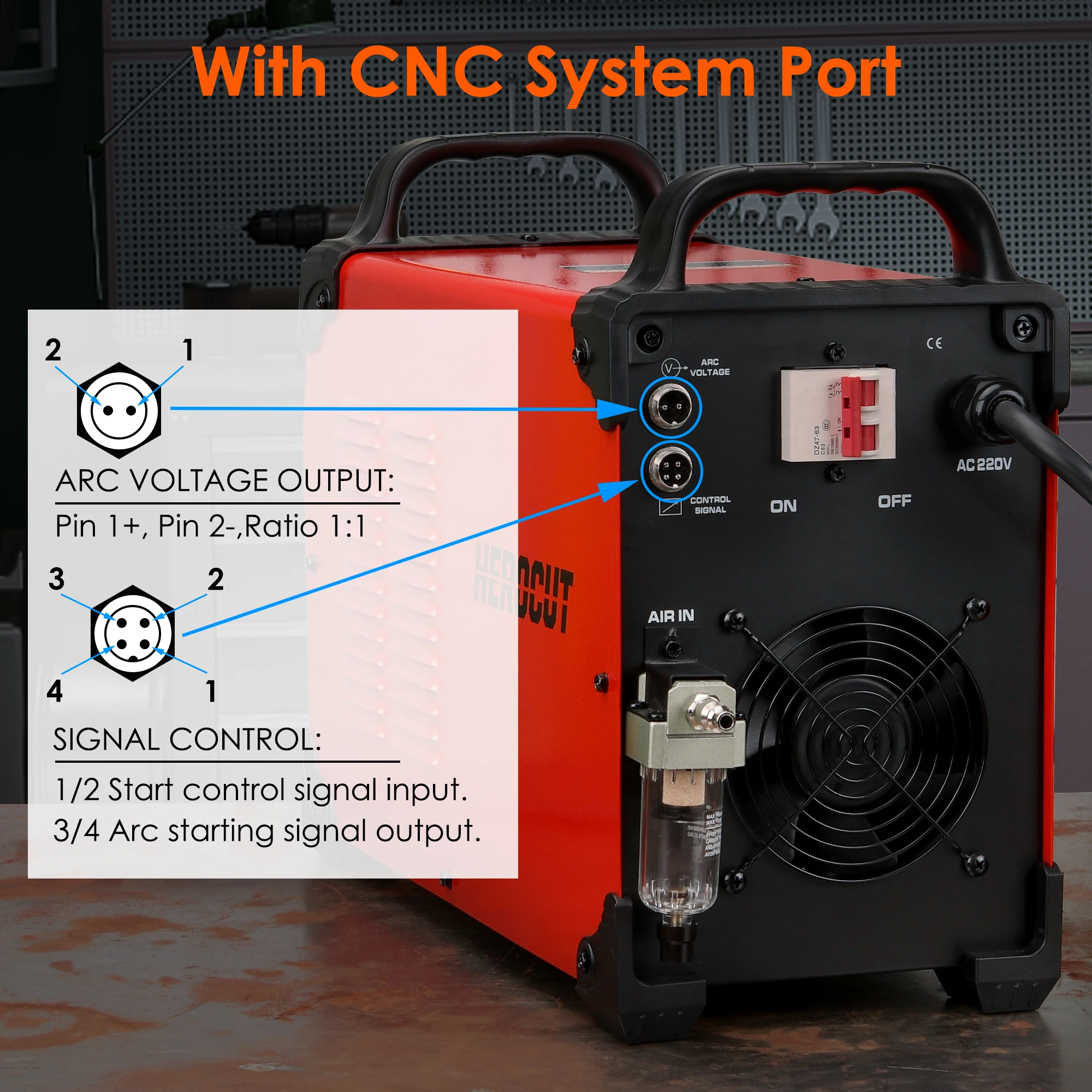 Cnc Piloot Boog Plasma Cutter Herocut Hc8000 Blow Back Non-Hf Igbt Plasma Snijmachine Met 6M Ptm80 Cnc Rechte Zaklamp