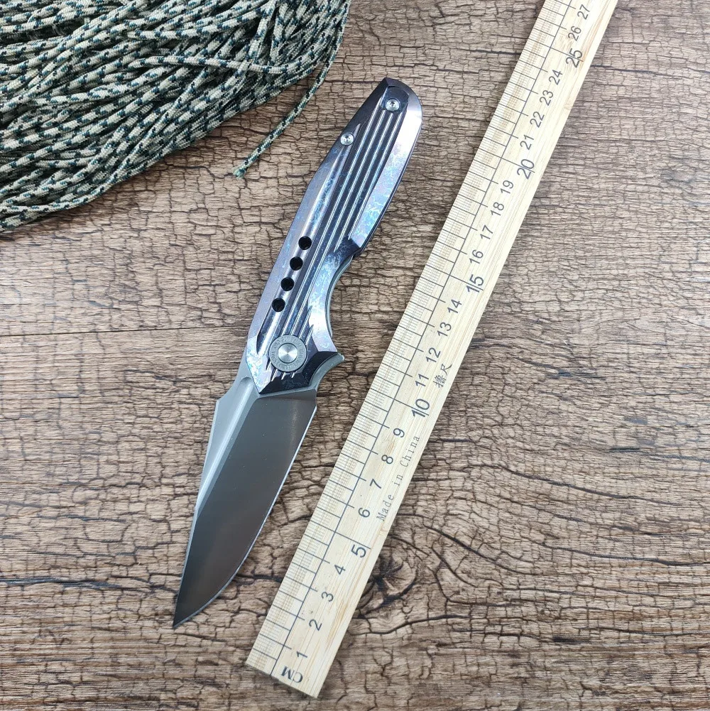 TWOSUN Folding Pocket Gift Knife M390 Blade Anode TC4 Titanium Handle Outdoor Hunting Camping Tool TS194