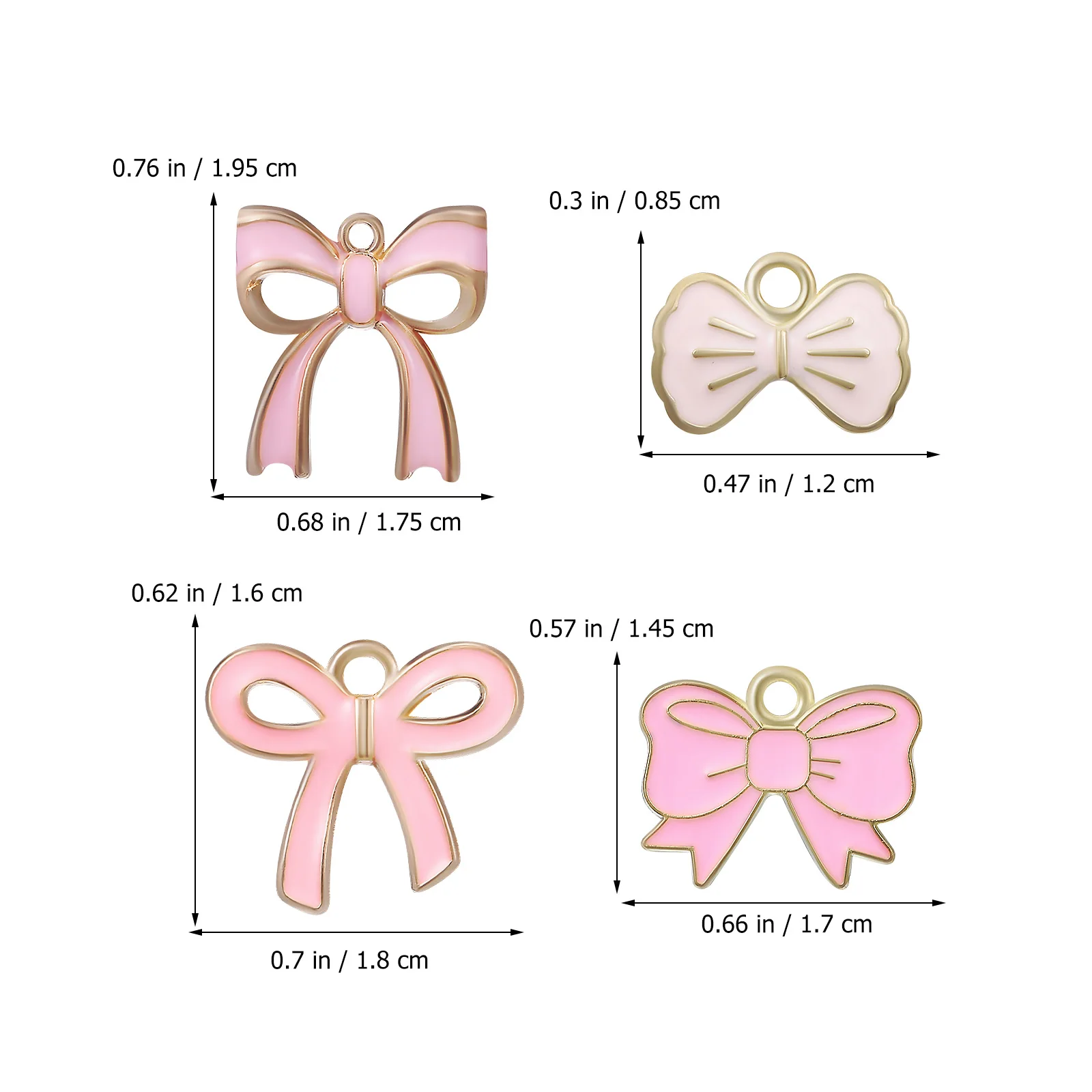 

60 Pcs Earring Pendant Alloy Bow Charms For Jewelry Making Crafts Bracelet Earrings Bowknot Pendants Accessories Parts