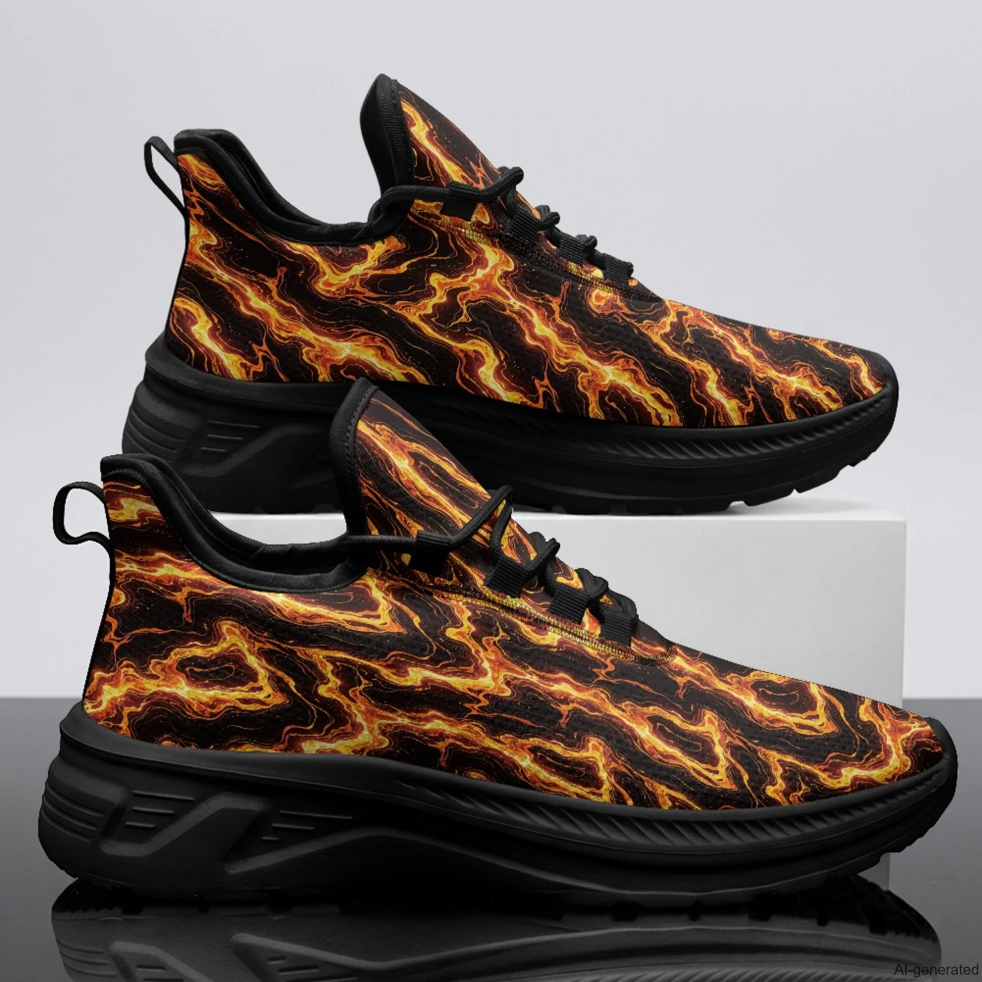 

XIXIRIMIDO Womens Walking Shoes Nurse Shoes Nurse Sneakers Lava Print Tenis Masculino De Corrida Barefoot Shoes 35-48
