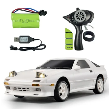 LDRC LD1802 RX7 1:18 Scale RC Drift Car 2.4GHz 2WD RC Racing Remote Control Car with LED Light for Boys Gifts