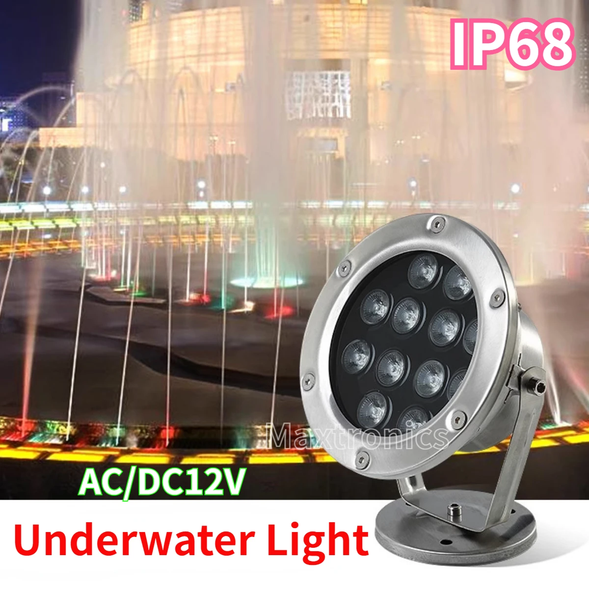 

AC/DC12V LED Underwater Lights RGB/Green/Blue/Yellow/White 6W 12W 18W 24W 30W 36W for Outdoor Garden Landscape Pool Spot Light