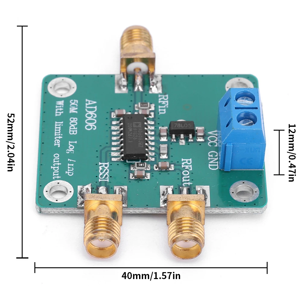 AD606 Log Amp Module -75dBm To +5dBm 80dB Logarithmic Detector Demodulation Logarithmic Amplifier for Signal Power Measuring