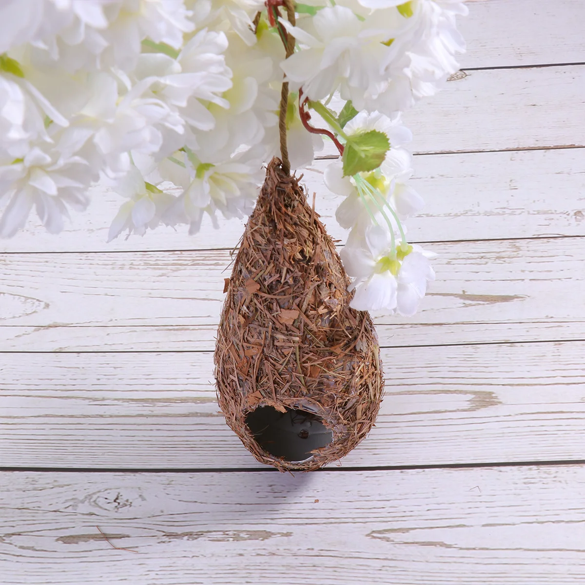 

2Pcs Straw Nest for Birds Premium Grass Craft Hanging Bird Living Space Comfortable Playground for Canary Parrot Lark Yellowbird