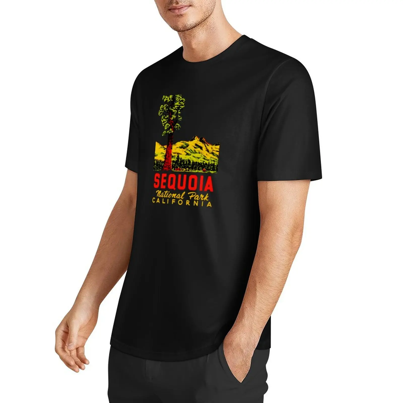 Sequoia National Park California Vintage Travel Decal T-Shirt summer tops korean fashion quick-drying plus size men clothing