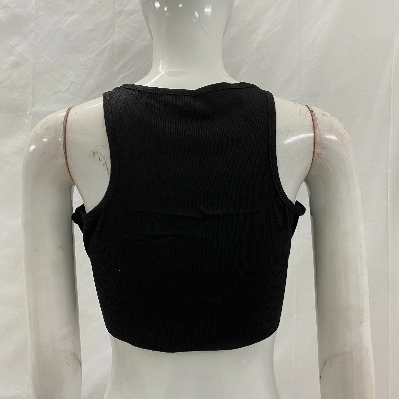 

Trendy women's pure desire to slim fit chest hollow vest, personalized perforated exposed navel short sleeveless top