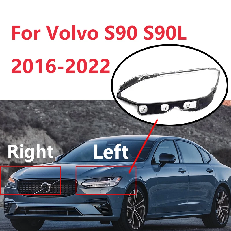 

Car Front Headlight Lens Cover For Volvo S90 S90L 2016-2022 Left Right Transparent Mask Lamp Waterproof Car Accessories