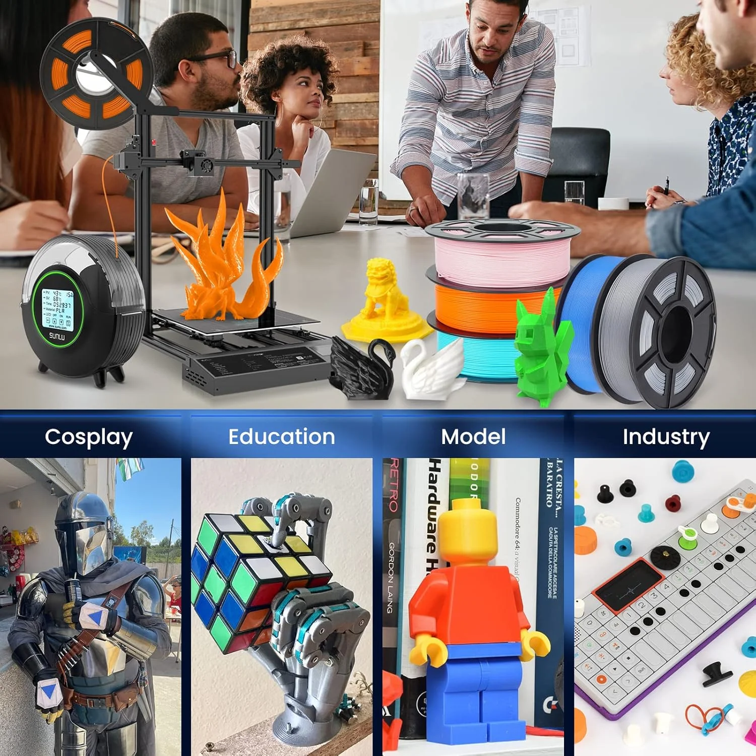 Filament do drukarki 3D JAYO 4.4KG PETG/PLA/PLA PLUS 1.75mm, 100% bez pęcherzyków, nietoksyczny materiał do druku 3D do drukarek 3D i długopisów 3D. — zdjęcie produktu 6