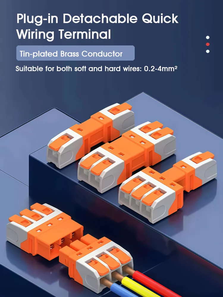 Steckbarer Kabelverbinder, Kupferkern-Schnellanschlussklemme, Elektrischer Kabelverteiler für LED-Beleuchtung – Detail 1