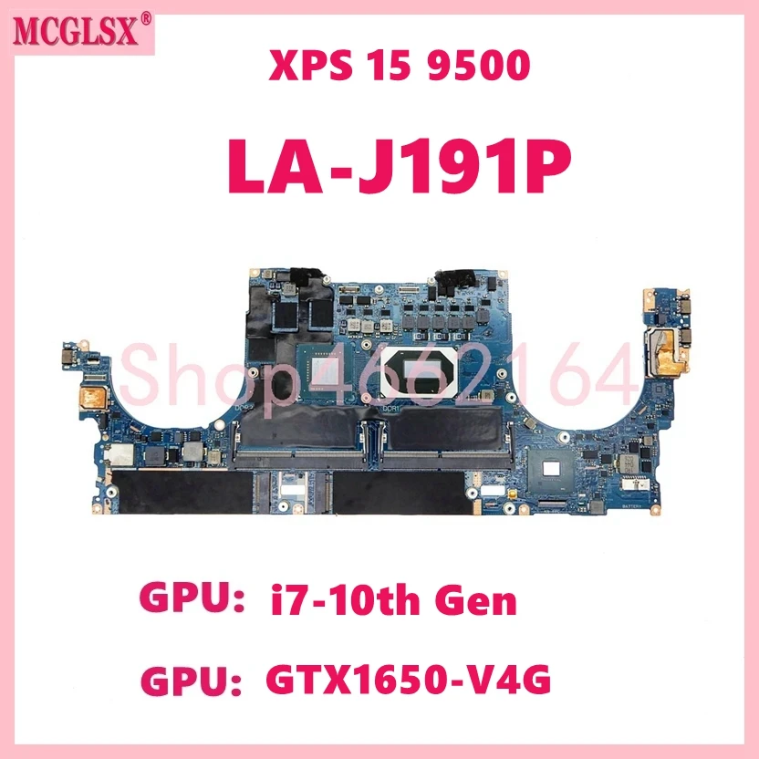 

LA-J191P With i7-10th Gen CPU GTX1650-V4G GPU Laptop Motherboard For Dell XPS 15 9500 Precision 5550 Notebook Mainboard