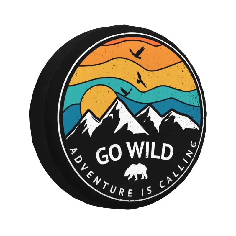 Couverture de roue de secours personnalisée pour camping d'aventure drôle, accessoires de véhicule, remorque SUV, camping Jeep, voitures Grand TraffMountain