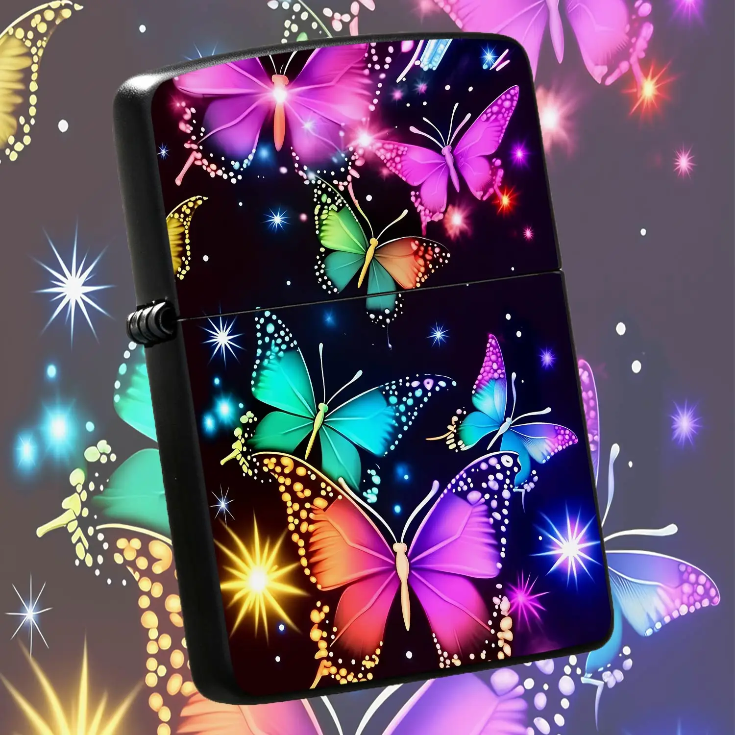 Colorful Dream Starlightportable Lighter, Glowing Neon Fantasypattern Decor, Delicate Eye-Catching Practical Accessory For Daily Outdoor Home Use, Ideal Thoughtful Gift For Festivals And Gatherings, Vibrant Decorative P A Humorous And Inter